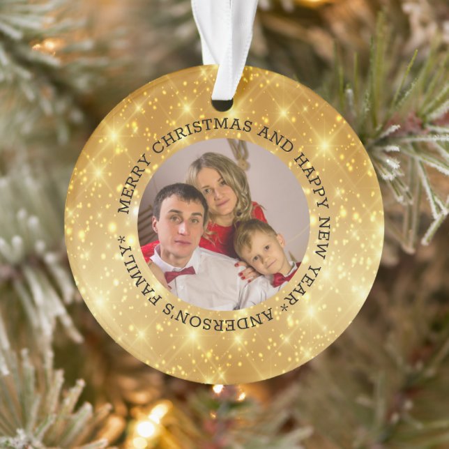 Custom Photo Family Christmas Ornament (Tree)