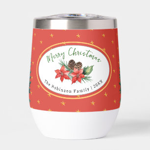 Custom Photo Family Christmas Red Poinsettia