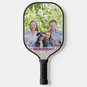 Custom Photo Family Collage Simple Elegant Picture Pickleball Paddle