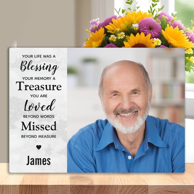 Custom Photo Family Memorial Keepsake Plaque (Creator Uploaded)