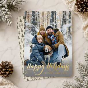  Custom Photo Family Merry Christmas Gold Script