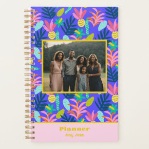 Custom photo family planner floral chic