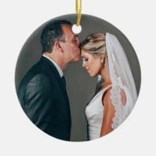 custom photo father of bride ceramic tree decoration