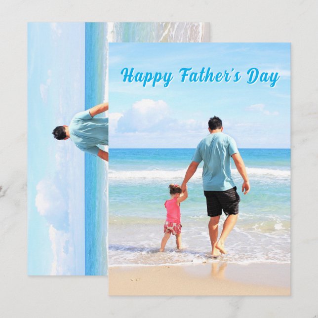 Custom Photo Father's Day Card Personalised (Front/Back)