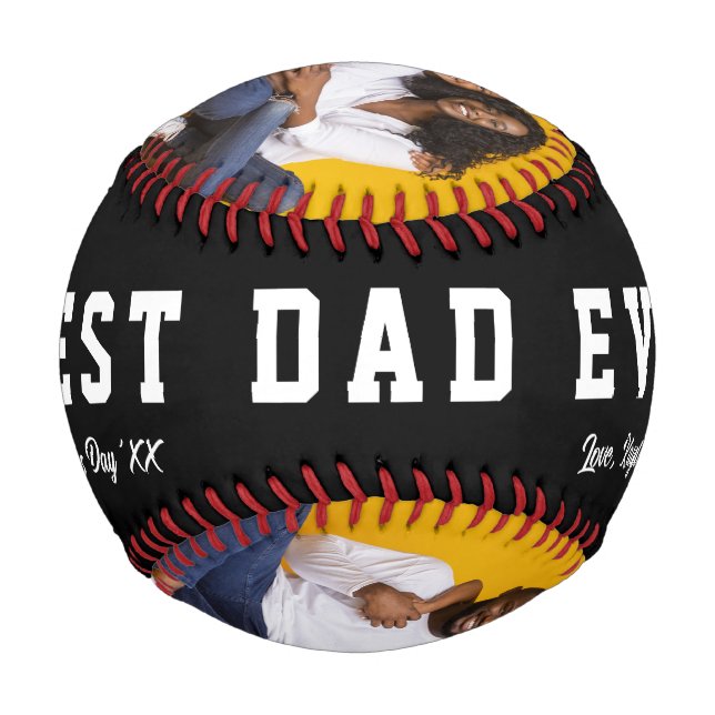 Custom Photo Father's Day Gift Baseball (Back)