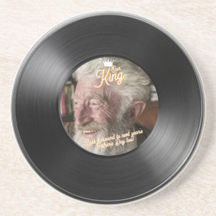 Custom Photo Father's Day Record Sandstone Coaster