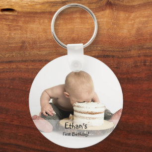 Custom Photo First birthday gift favour Key Ring