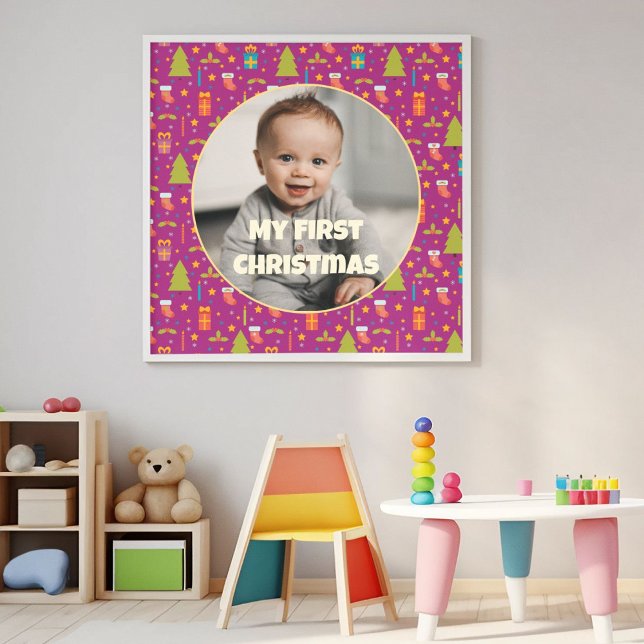 Custom Photo First Christmas Gifts for Daughter Canvas Print (Custom Photo First Christmas Gifts for Daughter)