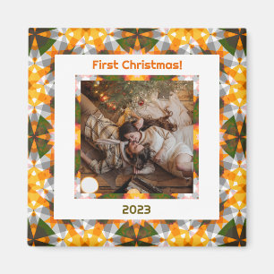 Custom Photo First Christmas Newly Weds New Home  Magnet