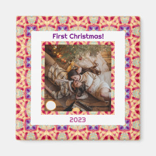 Custom Photo First Christmas Newly Weds New Home Magnet