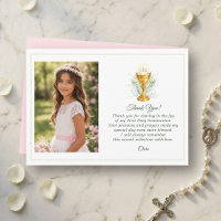 Custom Photo First Holy Communion Pink