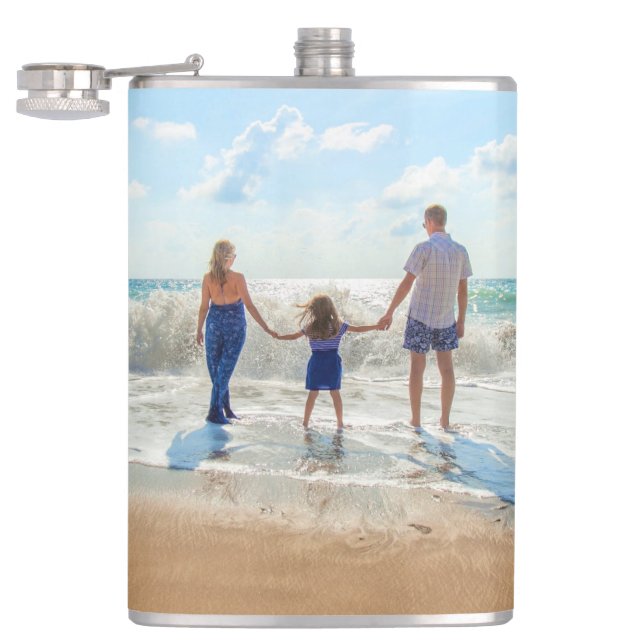 Custom Photo Flas Your Own Design Personalised Hip Flask (Opened)
