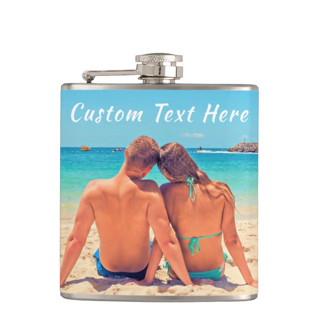 Custom Photo Flask with Your Photos and Text (Front)