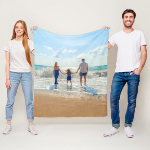 Custom Photo Fleece Blanket with Your Own Design