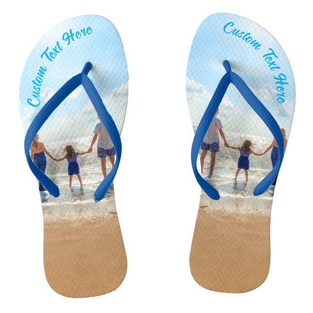Custom Photo Flip Flops Your Photos and Text (Footbed)
