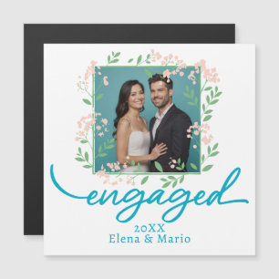 Custom Photo Floral Engagement Announcement Script