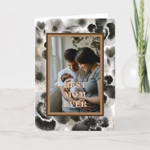 Custom Photo Floral Happy Mothers day Holiday Card