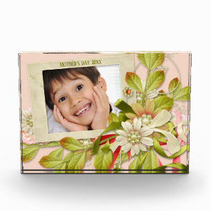 Custom Photo, Floral /Mothers Day Acrylic Gift Photo Block