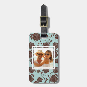 Custom Photo Floral Pattern 3 Luggage Tag