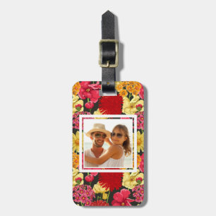 Custom Photo Floral wallpaper in watercolor style Luggage Tag