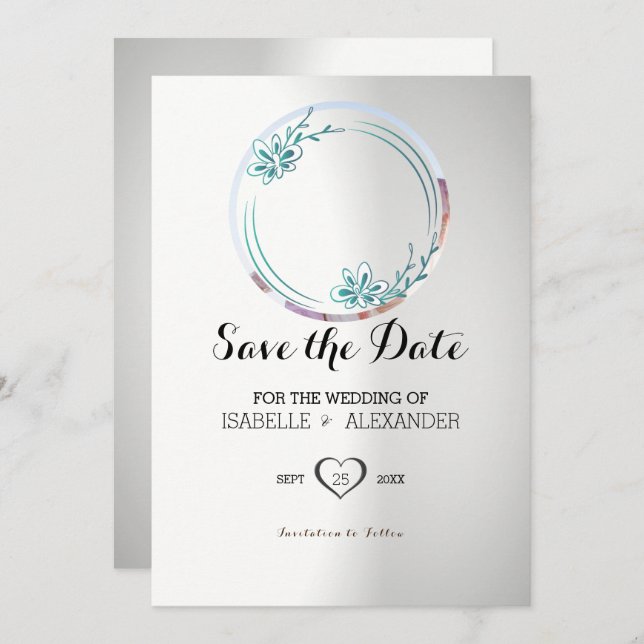 Custom Photo Floral Wreath Invitation (Front/Back)