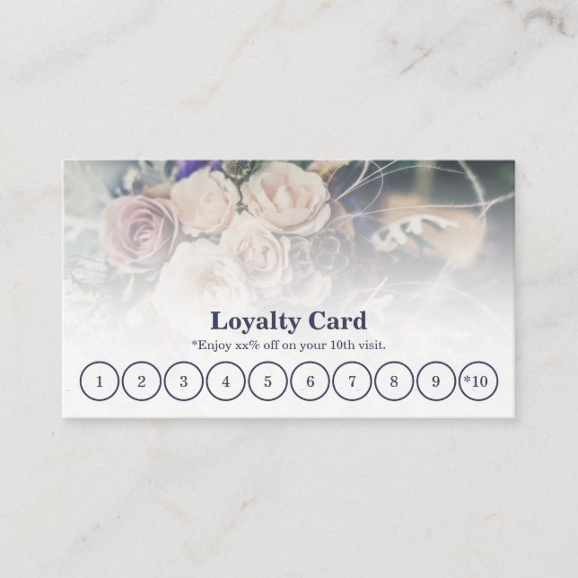 Custom Photo Florist Loyalty Card (Front)
