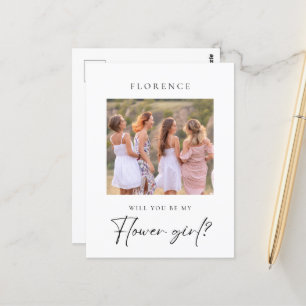 Custom Photo Flower Girl Proposal Postcard