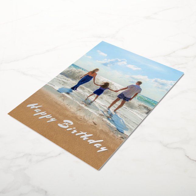 Custom Photo Foil Birthday Card Your Family Photos (Rotated)
