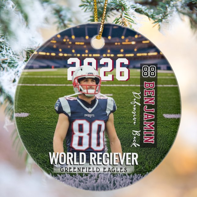 Custom Photo Football Player Ceramic Tree Decoration (Creator Uploaded)