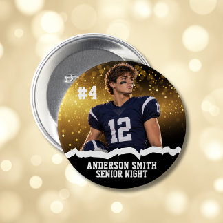 Custom Photo Football Senior Night Button Pin