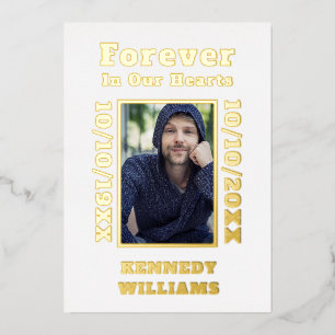 Custom Photo Forever In Our Hearts White Gold
