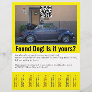 Custom Photo Found Dog Urgent Pet Alert Flyer