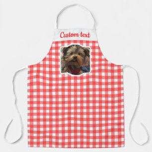 Custom Photo Frame Country Red Buffalo Check Plaid Apron