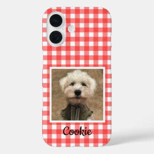 Custom Photo Frame Country Red Buffalo Check Plaid iPhone 16 Case