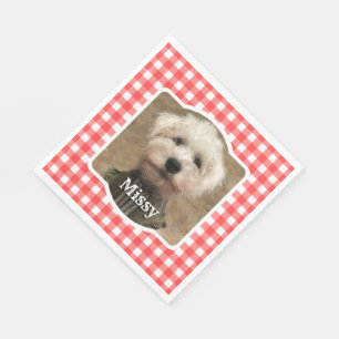 Custom Photo Frame Country Red Buffalo Check Plaid Napkin