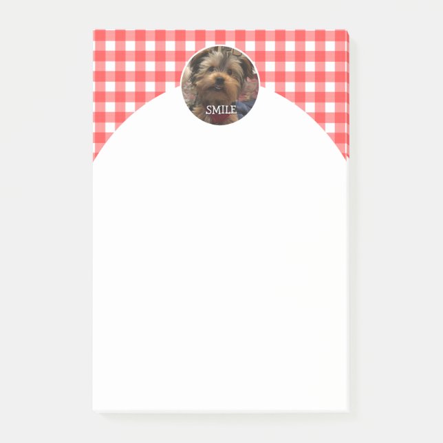 Custom Photo Frame Country Red Buffalo Check Plaid Post-it Notes (Front)