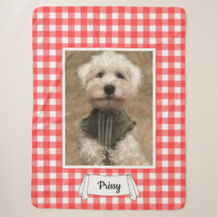 Custom Photo Frame Country Red Buffalo Check Plaid Sherpa Blanket