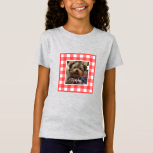 Custom Photo Frame Country Red Buffalo Check Plaid T-Shirt