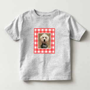 Custom Photo Frame Country Red Buffalo Check Plaid Toddler T-Shirt