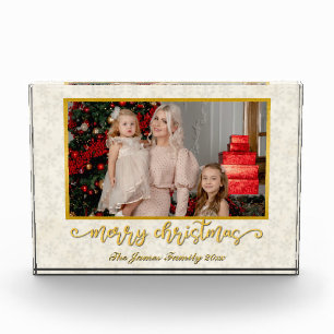 Custom Photo Frame Merry Christmas & New Year Block