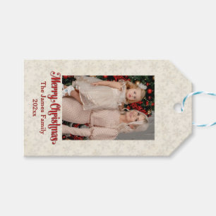 Custom Photo Frame Merry Christmas & New Year Gift Tags
