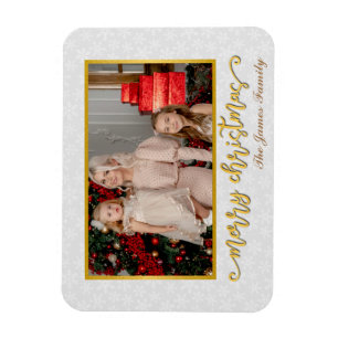 Custom Photo Frame Merry Christmas & New Year Holi Magnet