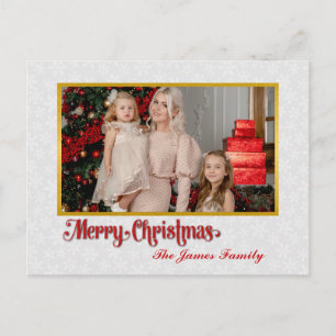 Custom Photo Frame Merry Christmas & New Year Holiday Postcard