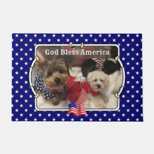 Custom Photo Frame USA American Flag Patriotic Fun Doormat