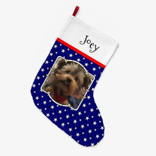 Custom Photo Frame USA American Flag Patriotic Fun Large Christmas Stocking