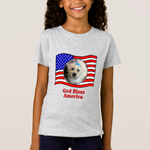 Custom Photo Frame USA American Flag Patriotic Fun T-Shirt