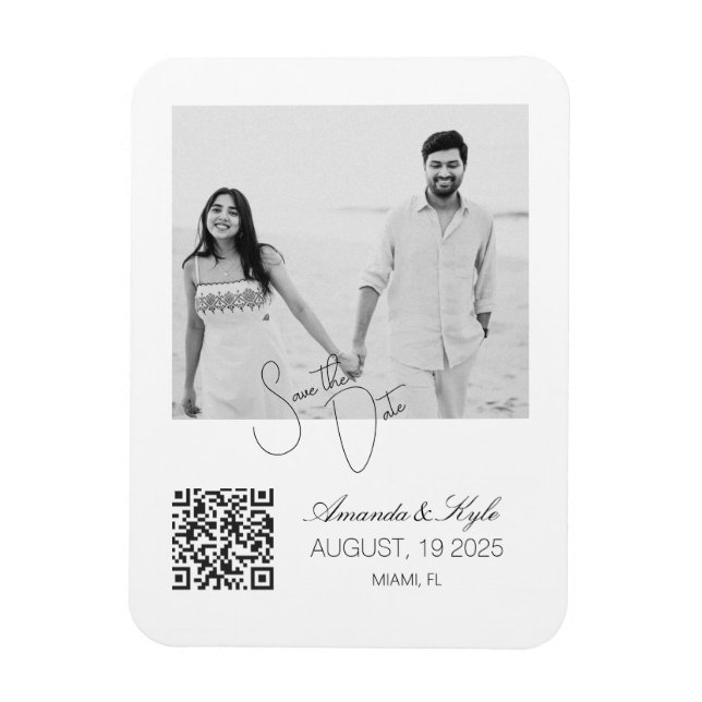 Custom Photo Fridge announcement Engagement magnet (Vertical)