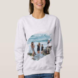 Custom Photo Front Print Cozy Basic Sweatshirt