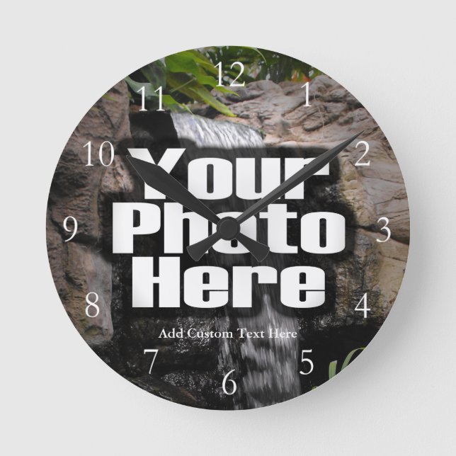Custom Photo Full Colour Clock with White Numbers (Front)