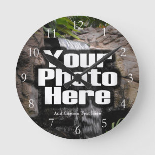 Custom Photo Full Colour Clock with White Numbers